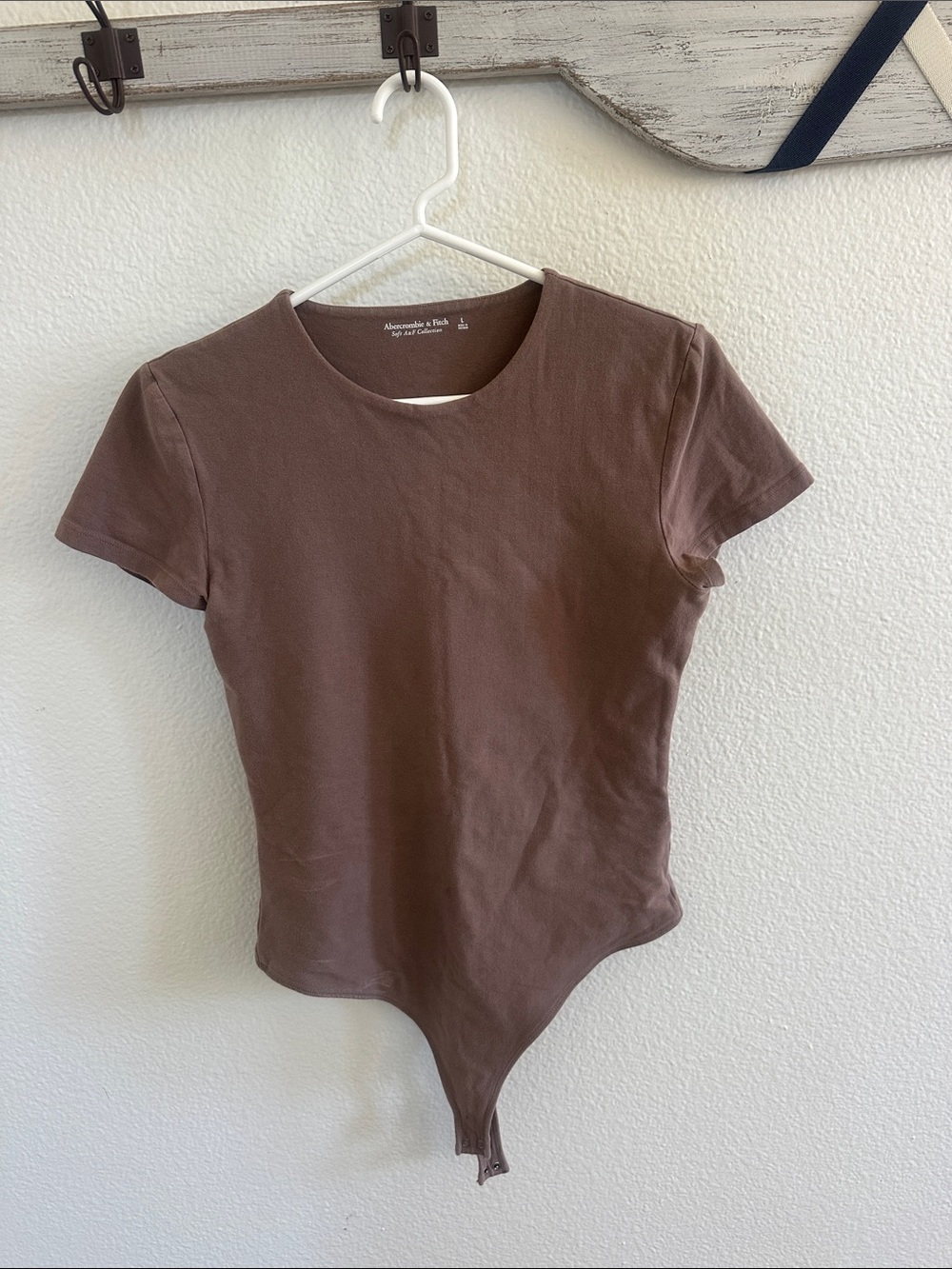 aerie Brown Short-Sleeve Crewneck Bodysuit